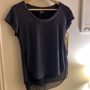 Sparkle & Fade navy blue top with high open sides